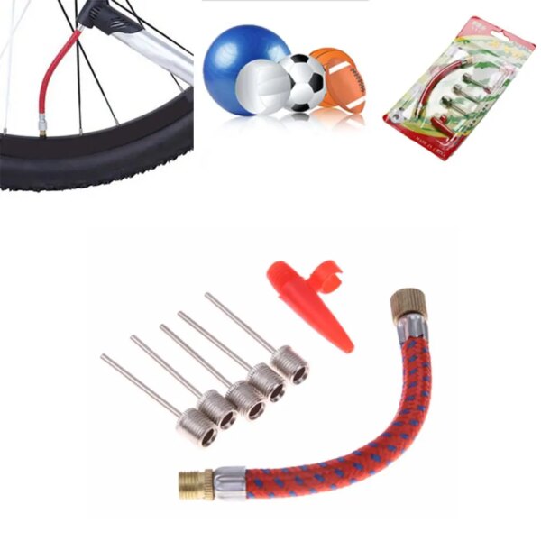 1 Juego de Kits de agujas para inflar, manguera de aguja, pelota deportiva, baloncesto, fútbol, ​​voleibol, Kit de inflador de tubo de neumático de bicicleta, herramienta de bomba de aire, nuevo