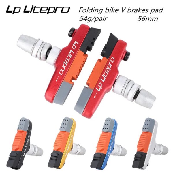 Pastillas de freno plegables para bicicleta, 1 par, 56mm, zapata de freno reemplazable, freno de goma silencioso, колодки тормозные litepro