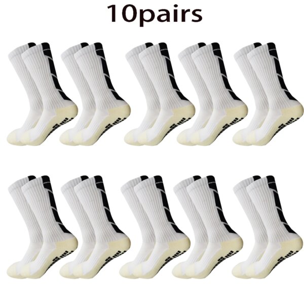 10 pares de calcetines de fútbol antideslizantes combinados al por mayor, calcetines para correr, calcetines deportivos transpirables, montañeros para hombres y mujeres