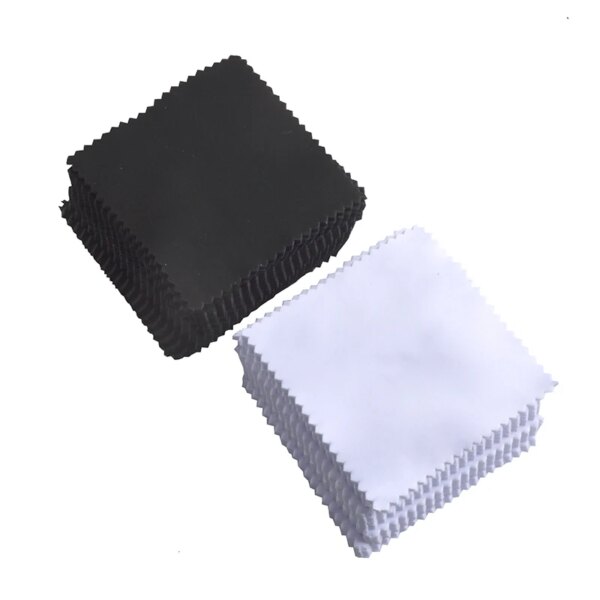 100 Uds 8x8cm negro blanco lente ropa gafas paño de limpieza microfibra teléfono gafas accesorios gafas paño de limpieza