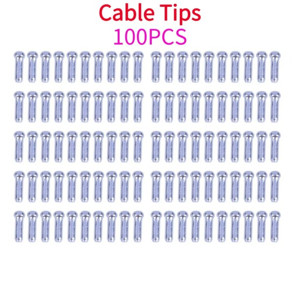 Puntas de Cable de palanca de freno de bicicleta, desviador de línea de freno de aluminio, tapas de extremos de Cable interno, prensas, piezas de ciclismo de montaña, 100 Uds.