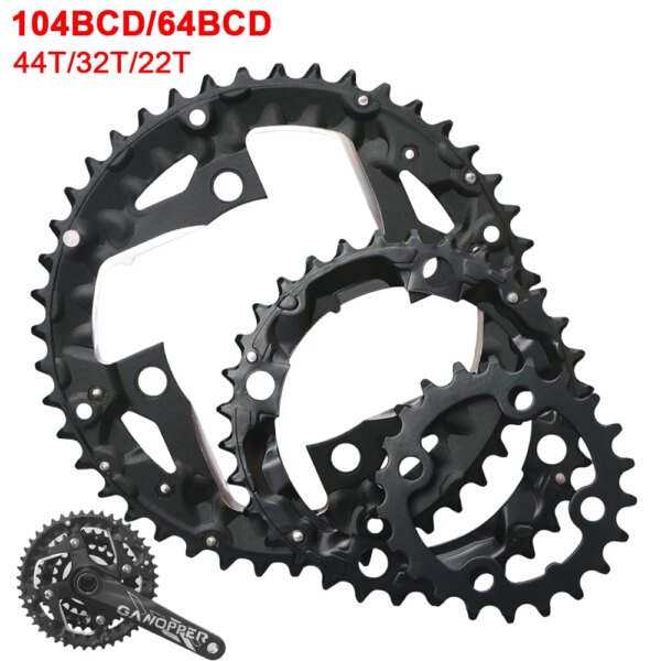 Plato 104BCD 64BCD 44T 32T 22T 7/8/9 manivela de velocidad anillo de cadena de bicicleta MTB rueda de cadena de bicicleta para Shimano Alivio SRAM SLX XT