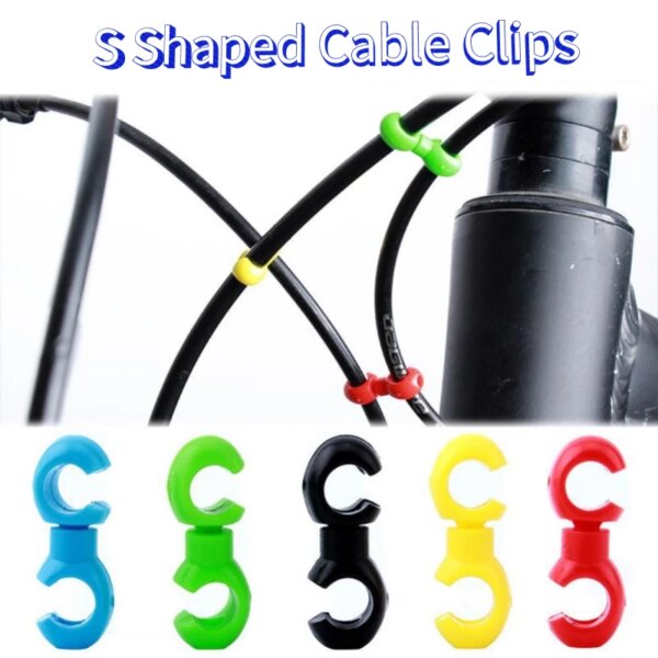 Clips de Cable de freno en forma de S para bicicleta, Clips de gancho para manguera, soporte de bridas para ordenar cables cruzados, hebilla de Clips de cambio de marchas de freno, 10 Uds.