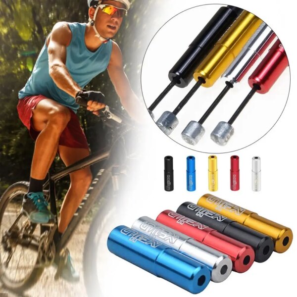 10 Uds bicicleta aleación de aluminio 4mm 5mm cambio de marchas freno Cable tapa para extremo carcasa virolas plegadores cubierta antipolvo punta de alambre