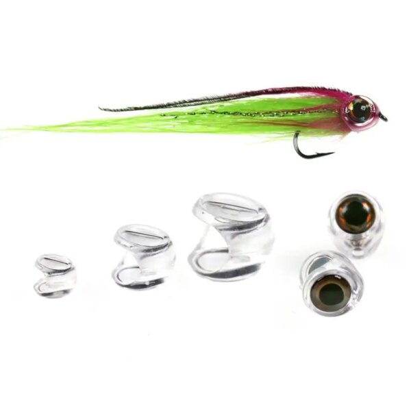 10 unids/set atado de moscas, cabeza de calavera de pez para moscas serpentinas, ojos de pesca para señuelo de pesca con ojos, cebo para hacer moscas, Materia X4K4