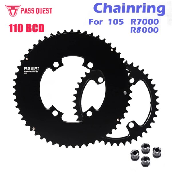 Plato de bicicleta de carretera 110BCD BCD110 46-33T/50-34T/52-36T/53-39T/56-42T para 105 Ultegra R7000 R8000 2x11 12 platos y bielas de velocidad