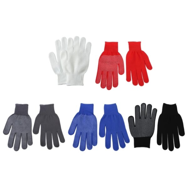 12 pares de guantes de trabajo de nailon, guantes de seguridad laborales con puntos reutilizables y puntos de agarre