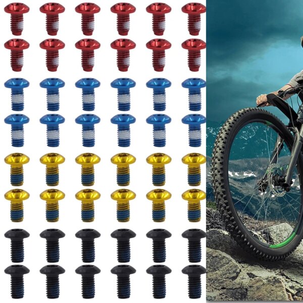 12 Uds. Pernos de Rotor de freno de disco de bicicleta M5x9mm acero MTB bicicleta Color antideslizante tornillo de disco accesorios de bicicleta de montaña