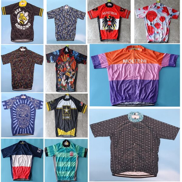 17 New Pro Team Ciclismo Jersey para Hombre, Manga Corta, Maillot MTB, Jersey para Descenso, Ropa para Bicicleta de montaña, Verano