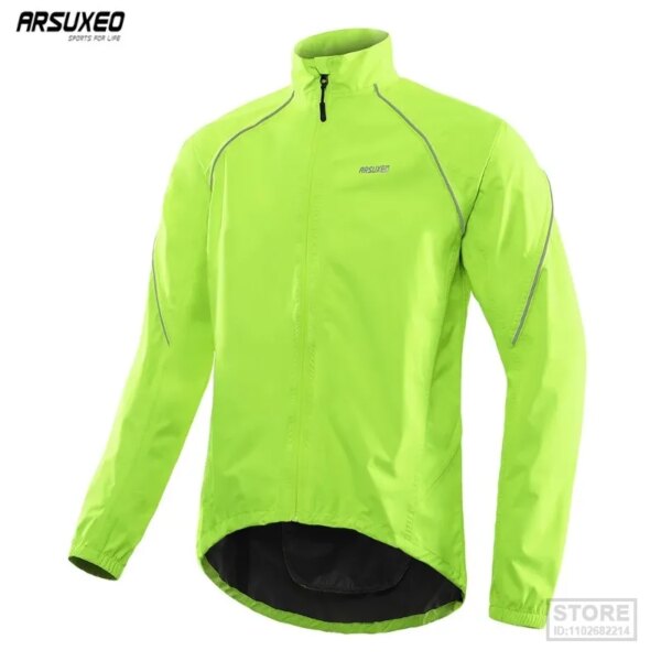 ARSUXEO Chaquetas cortavientos de ciclismo para hombre, impermeable para bicicleta, ropa impermeable para motocicleta, ropa de abrigo, Jersey ligero para bicicleta