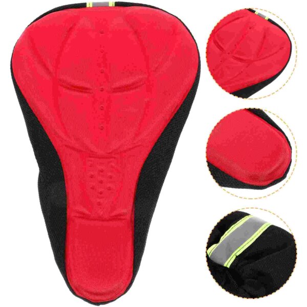 Almohadilla para sillín de bicicleta eléctrica, accesorios para bicicletas, cojín para asiento de bicicleta, funda de cojín de Gel, asiento de bicicleta rojo