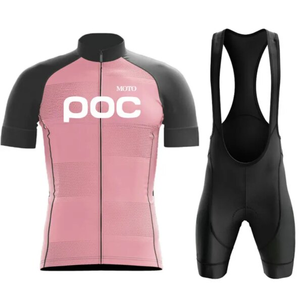 Conjuntos de Jersey de ciclismo para MOTO POC, traje de bicicleta, pantalones cortos de manga corta, ropa de ciclismo, Maillot de ciclismo, pantalones cortos con pechera