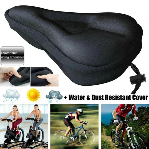 Asiento de bicicleta, asiento de bicicleta transpirable, suave y grueso, cojín para asiento de bicicleta de montaña, almohadilla de Gel para ciclismo, funda de cojín