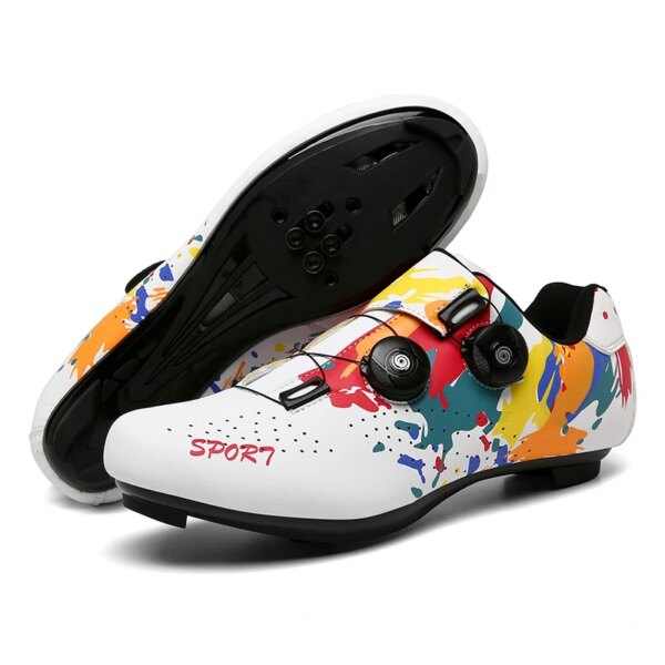 Zapatos de ciclismo con autosujeción para hombre y mujer, zapatillas de ciclismo de montaña todoterreno, zapatos para bicicleta de montaña, zapatos de carreras para triatlón y moto de cross