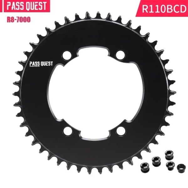 Plato PASS QUEST 110BCD 46T-60T para manivela Shimano 105 R7000/ULTEGRA R8000/DURA-ACE R9100, compatible con cadena normal de 10-12 velocidades