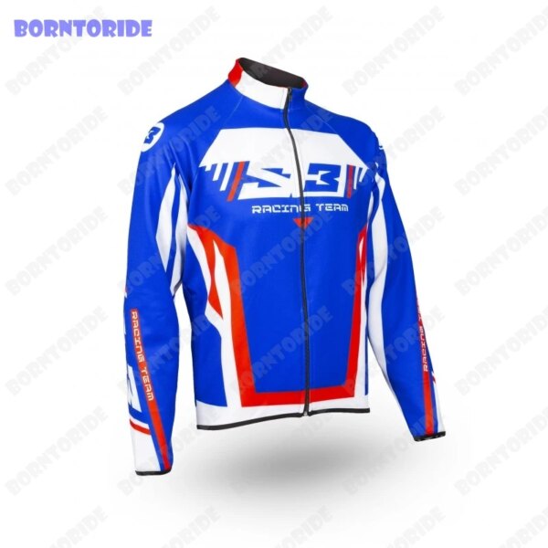 Chaqueta de ciclismo para hombre, ropa térmica de lana de manga larga para ciclismo, a prueba de viento, abrigo deportivo para bicicleta de montaña y descenso