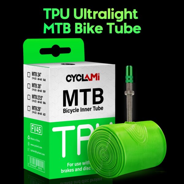 CYCLAMI cámara de aire ultraligera para bicicleta 26 27,5 29 pulgadas MTB bicicleta Material TPU neumático 45mm válvula francesa súper ligero antioxidación