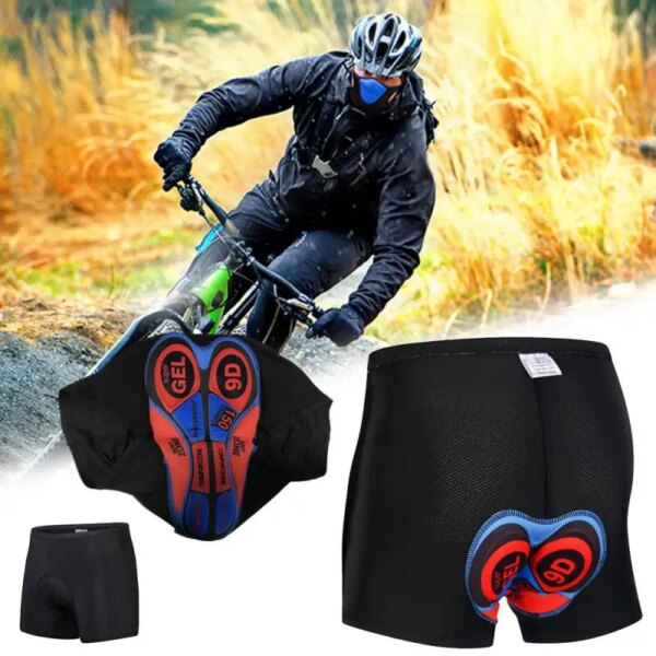 Pantalones cortos de ciclismo a prueba de golpes para hombre, calzoncillos ajustados con almohadilla de Gel 9D, ropa interior negra para ciclismo, calzoncillos cómodos, pantalones cortos con cojín