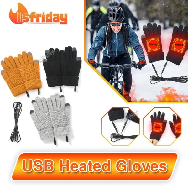 Guantes calefactables Guantes Térmicos de invierno con lámina calefactora integrada, guantes de trabajo de invierno suaves y duraderos con alimentación USB para hombres y mujeres