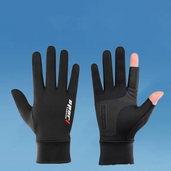 Guantes de verano para hombre y mujer, guantes deportivos para Fitness, pesca, ciclismo, seda helada, transpirables, elásticos, protección solar, guantes de conducción con pantalla táctil