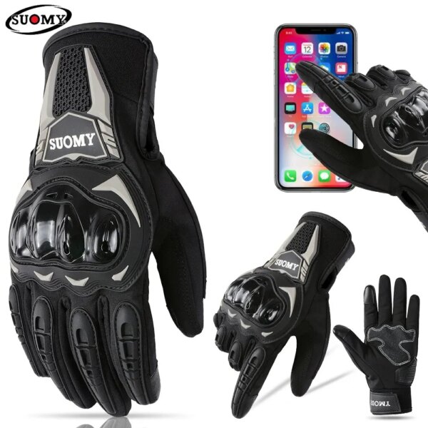 Suomy Guantes de invierno a prueba de viento Moto Guantes de Moto hombres mujeres otoño Motocross Biker guante pantalla táctil ciclismo Luvas M-XXL