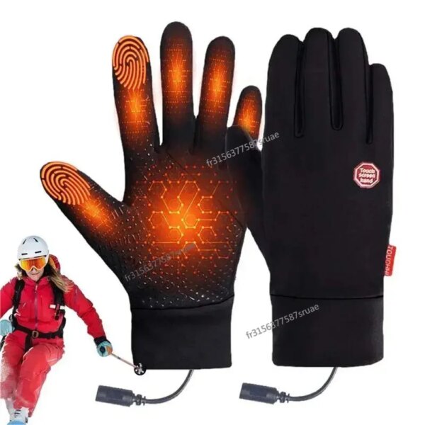 Guantes Térmicos con forro eléctrico recargable para invierno, conducción al aire libre, esquí, motociclismo, accesorios para ciclismo, calentador de manos