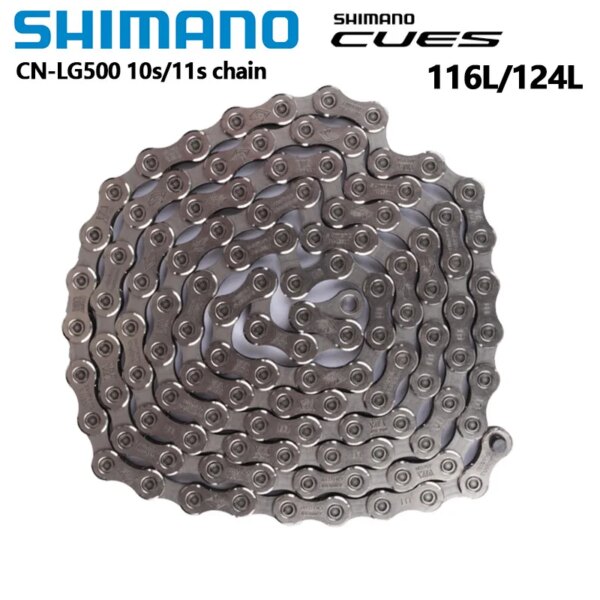 SHIMANO ER8 CUES LG500 9/10/11 cadena de bicicleta de velocidad para bicicleta de carretera MTB 116 122 124 eslabones cadena de bicicleta eléctrica cadena de bicicleta de montaña