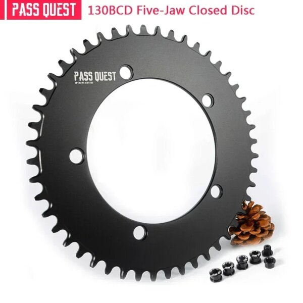 Plato PASS QUEST 130BCD disco cerrado de 5 garras redondo/ovalado 42/44/46/48/50/52/54/56/58/60T para bielas de bicicleta SRAM RED APEX