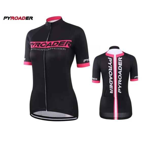 PYROADER®Camiseta de Ciclismo para mujer, camiseta de manga corta de alta calidad, camisetas transpirables de secado rápido para bicicleta MTB, tallas estadounidenses S-XL Ciclismo