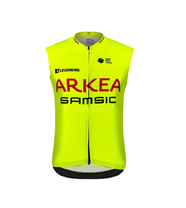 A prueba de viento 2022 ARKEA SAMSIC TEAM FLUO chaqueta de Ciclismo sin mangas chaleco Gilet Mtb ropa bicicleta Maillot Ciclismo