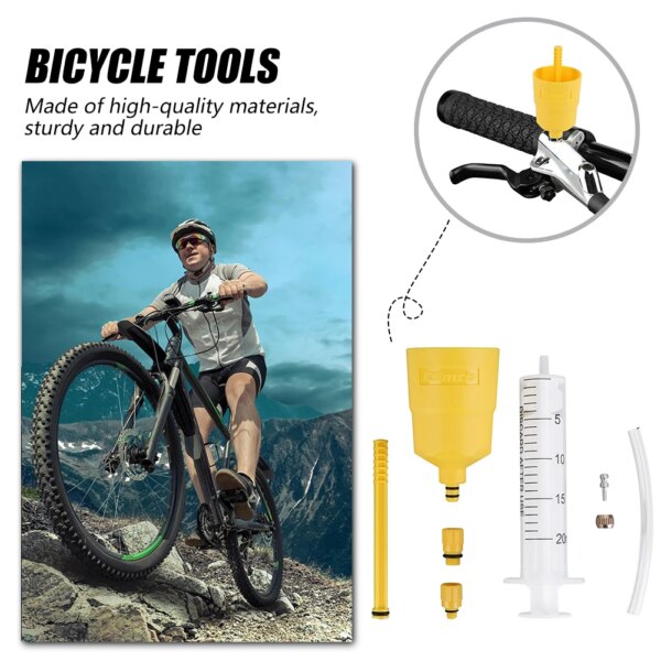 Herramienta de cambio de aceite de freno de bicicleta, herramienta de inyección de aceite hidráulico de bicicleta Simple, Kits de mantenimiento de reparación duraderos para bicicleta de carretera y montaña