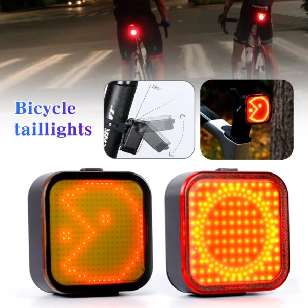 Luz trasera de bicicleta Emoj luz tipo C recargable impermeable bicicleta luz segura ángulo ajustable accesorios de ciclismo