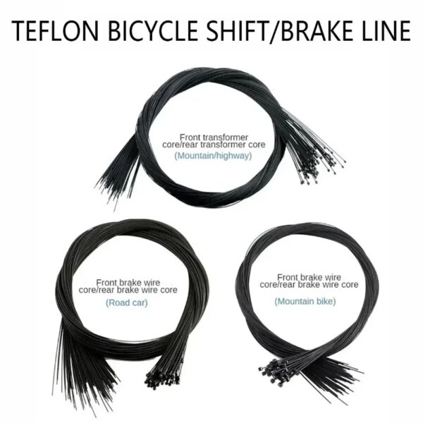 Cable de cambio de bicicleta recubierto, 1 unidad, para palanca de cambios de bicicleta de montaña y carretera, Cable de freno desviador delantero y trasero de 2100mm, 1550mm, 1700mm y 1100mm