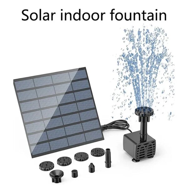 Kit de bomba de Fuente Solar con paneles solares individuales para Baño de aves, estanque al aire libre, patio, jardín y pecera, 1 ud.