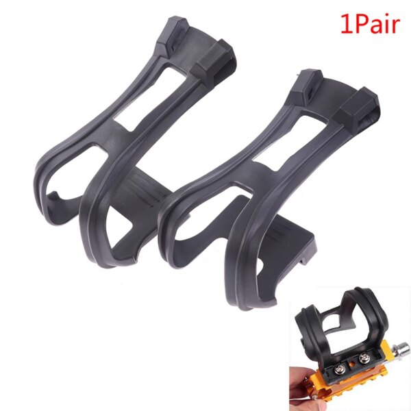 Clips para Pedal de bicicleta, ultraligeros, negros, con tornillos, accesorios para ciclismo, 1 par