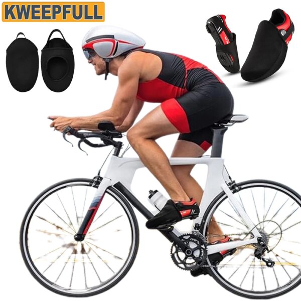 1 par de cubiertas para zapatos de ciclismo, cubiertas para zapatos de bicicleta de montaña y carretera, protectores impermeables para zapatos, cubiertas para dedos de ciclismo, cubiertas para zapatos de bicicleta de invierno