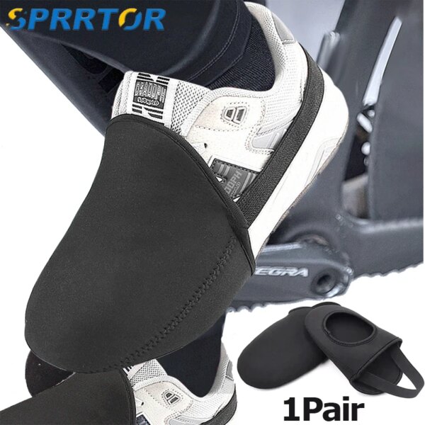 1 par de cubiertas de zapatos de media palma para montar, Protector térmico a prueba de viento para zapatos de ciclismo al aire libre, para zapatos de Ciclismo de Carretera de montaña