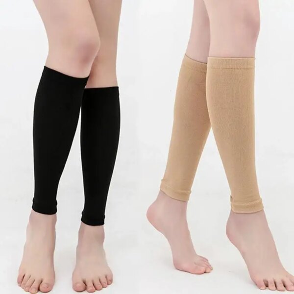 Calcetines deportivos para pantorrilla, medias de compresión sin pies para férulas, venas varicosas, linfedema, correr y ciclismo, 1 par