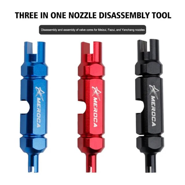 Herramienta de reparación de bicicletas, herramienta de extracción de núcleo de válvula de estilo americano, tubo de neumático, llave de reparación de varilla de extensión de válvula de estilo francés, 1 ud.