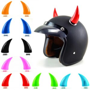 1 pieza de casco, decoración de cuernos de diablo, pegatinas de cuernos cortos largos multicolor para motocicleta, bicicleta, coche, accesorios de casco de estilo