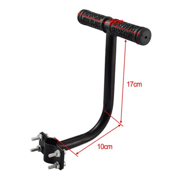 Reposabrazos para silla de montar, reposabrazos de seguridad para niños, manija del asiento trasero, almohadilla de goma antideslizante para tubo de sillín de 25,4 MM-31,8 MM de diámetro, 1 ud.