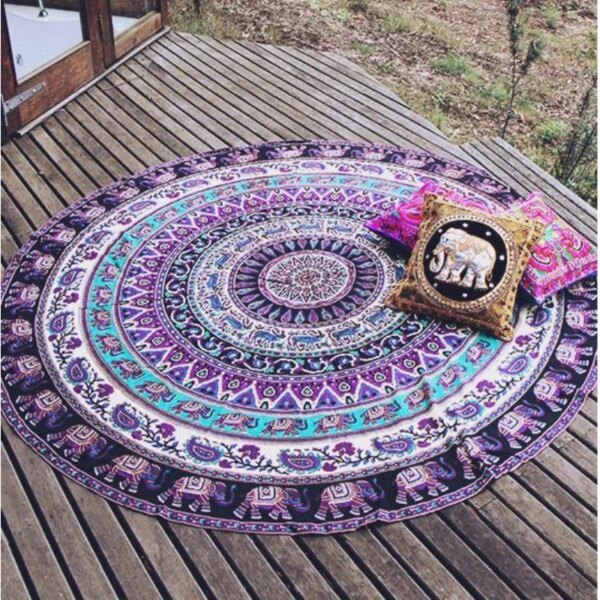 Alfombra de playa de verano, tapiz colgante de pared con Mandala bohemio, ropa de cama, manteles tipo tapiz Hippie indio, almohadilla de acampada, 1 ud.