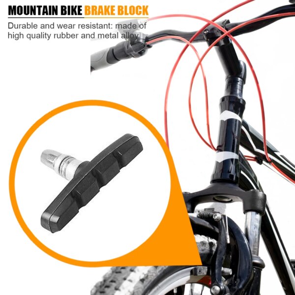 1 unidad de bloque de freno de bicicleta de montaña resistente al desgaste, almohadillas de goma para zapatos de ciclismo en V, accesorios para montar en bicicleta