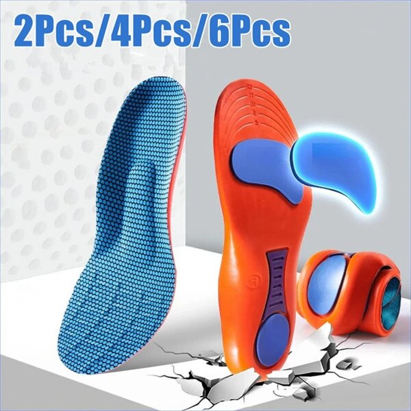 Plantillas ortopédicas para zapatos, plantillas con soporte para arco para fascitis Plantar para pies, almohadillas antideslizantes absorbentes de golpes, 2/4/6 Uds.