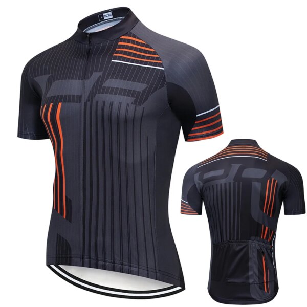 Jersey de ciclismo de 2 estilos para hombre, chaqueta de bicicleta de manga corta con ajuste reflectante transpirable y cremallera completa, camisetas deportivas para bicicleta de carretera y MTB