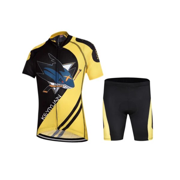 2016 Nuevo estilo tiburón niños Ciclismo Jersey traje de manga corta Ciclismo bicicleta ropa niños bicicleta ropa deportiva bicicleta Jersey Ciclismo