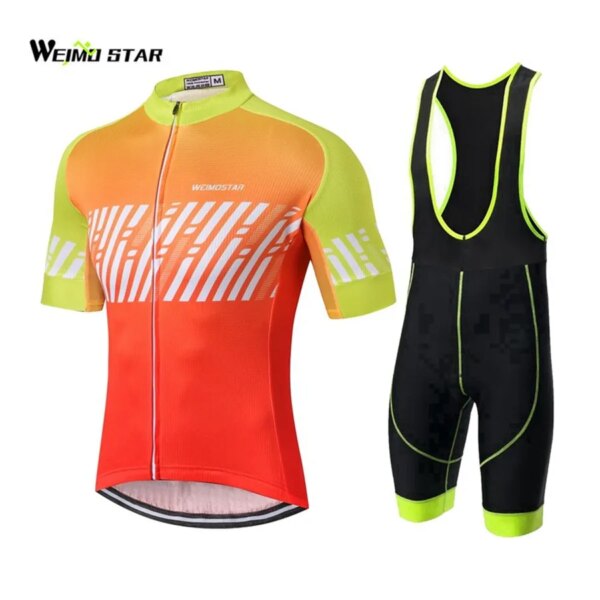 2018 verano Ciclismo Jersey hombres manga corta bicicleta transpirable Ropa Ciclismo al aire libre Ciclismo Ropa Gel Pad Bib Shorts conjuntos S-XXXL