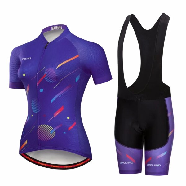 2019 bicicleta Jersey pantalones cortos conjunto Ropa Ciclismo maillot mujeres Ciclismo jersey traje bicicleta Top inferior femenino pro equipo camisetas púrpura