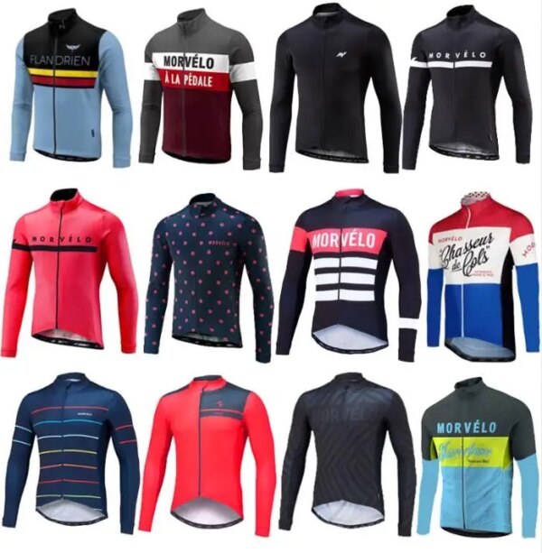 2019 Ciclismo Jersey Pro PRIMAVERA/otoño equipo Morvelo manga larga para hombre Ciclismo jersey Ropa Ciclismo bicicleta Ropa