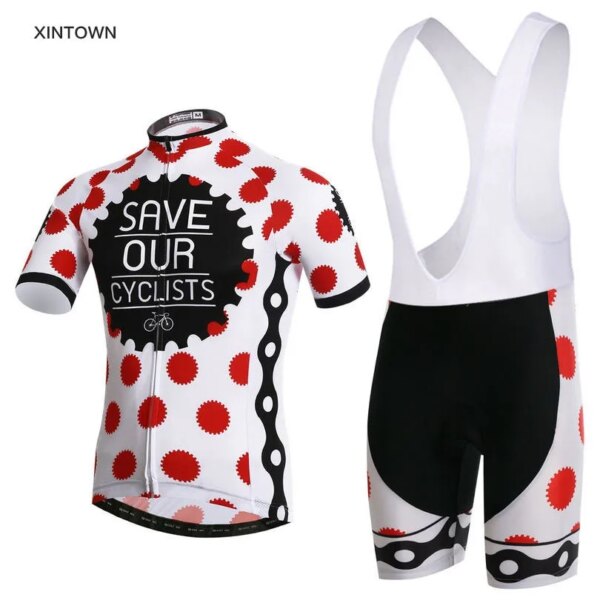 2019 XINTOWN Pro Bike Jerseys o pantalones cortos con pechera de ciclismo para hombre, ropa de bicicleta con puntos rojos, camisetas para ciclismo, pantalones cortos de Jersey mtb